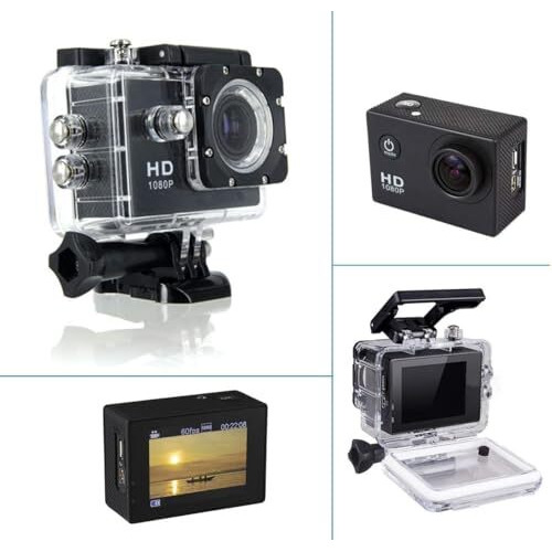 Sirgawain Action Camera 1080P 12Mp Sports Camera Full Hd 2.0 Inch Action Cam 30M/98Ft Underwater Waterproof Camera With Mounting Accessories (Cam3)