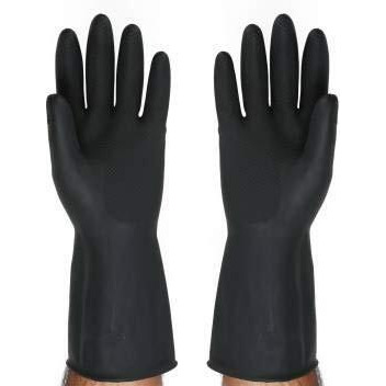 Padchaaya Rubber Cleaning Gloves | Reusable Gloves For Cleaning | Chemicals & Detergents Resistant | Pack Of 2 |Heavy Duty Hand Gloves|Hand Gloves For Dish Washing, Gardening & Cleaning (Black)