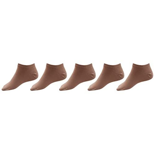 Rc. Royal Class Women's Solid Plain Cotton Loafer Thumb Beige Color Socks, Pack Of 5 Pairs, Free Size - Ankle Length