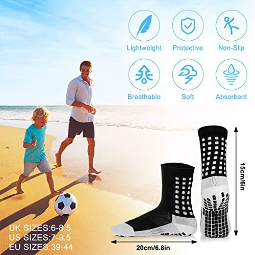 Proberos Professional Sport Regular Socks For Men Women, Rubber Anti-Slip Sport Socks Soccer Socks Breathable Sport Socks Compression Socks Sports Socks Men One Size, Black