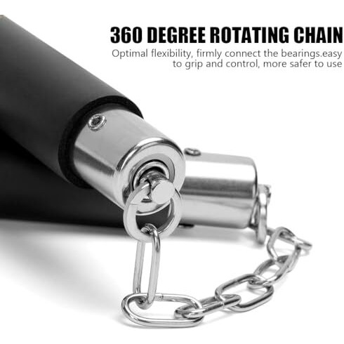Optifit Kids Use Nunchucks, 12 Inches Eva Foam Nunchucks For Training, 360 Degree Flexible Rotation Starter's Nunchucks For Martial Arts Trainingm, Foam Nunchaku With Black Handle (Karate Stick)
