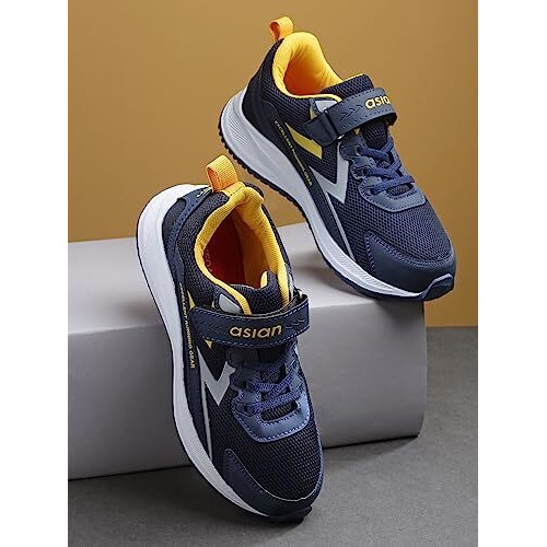 Asian Unisex-Child Navy Mustard First Walker Shoes - 5 Uk