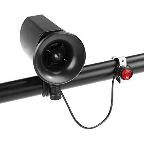 Inditradition Bicycle Siren Horn Bell 6 In 1 Alarm Sounds | 140 Db Sound, Waterproof, With Mounting Bracket (Black)