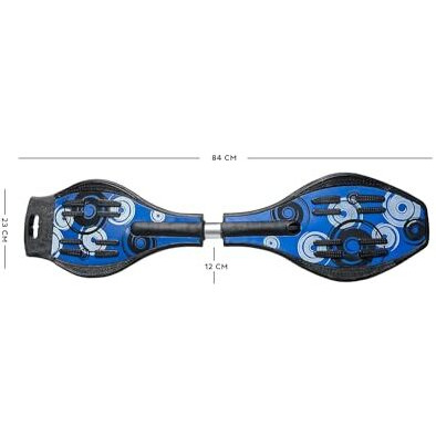 Hemovia Aluminium Swipe Kart Wave Board Skate Board With Carry Bag | Led Flash Colorful Lights In Wheels | For Outdoor For Kids |Skates For Kids/Skateboards (Wb-Blue)