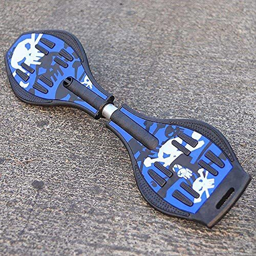 Hemovia Aluminium Swipe Kart Wave Board Skate Board With Carry Bag | Led Flash Colorful Lights In Wheels | For Outdoor For Kids |Skates For Kids/Skateboards (Wb-Blue)