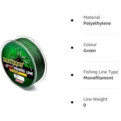 Zorbes Strong Durable 0.45Mm 70Lb 100M Pe 4 Strands Monofilament Braided Fishing Line Angling Accessory (Green, Max Tension 31.7Kg) (Green)