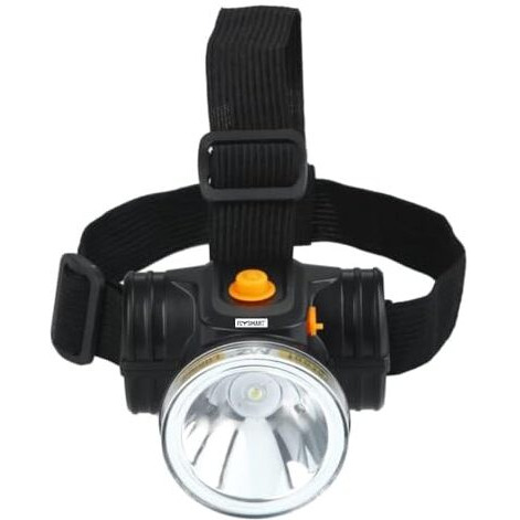 Flysmart 100W Rechargeable Led Head Torch Headlight Upto 1Km Range With 8 Hours Continous Light, Two Light Modes Feature For Farmers Camping Caving Hiking Trekking Cycling Running Etc