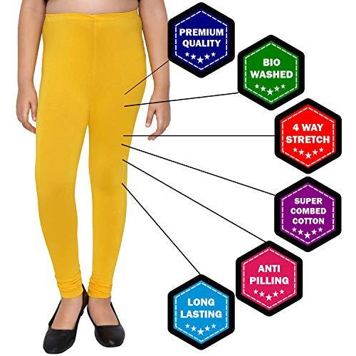 Robinbosky Premium Girls Black Slim Mid Rise Leggings (11-12 Years) | Black