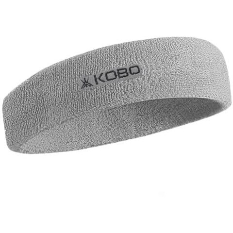 Kobo Gym Headband For Men And Women - Sports Headband For Workout & Running, Breathable, Non-Slip Sweat Head Bands For Long Hair (Grey) (Imported)