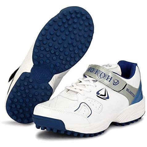 Pro Kvh Men's Cricket Spikes Shoes | Extended Plus Series With Maximum Energy Return, Upgraded For New Generation Of Cricket | Rubber Toe For Stability And Support 8Uk Blue