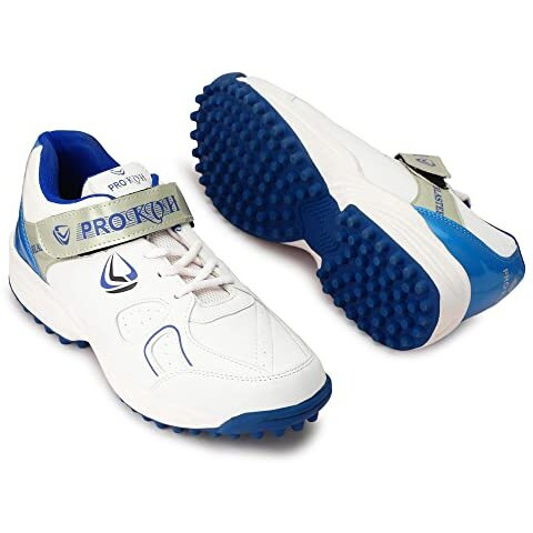 Pro Kvh Men's Cricket Spikes Shoes | Extended Plus Series With Maximum Energy Return, Upgraded For New Generation Of Cricket | Rubber Toe For Stability And Support 8Uk Blue