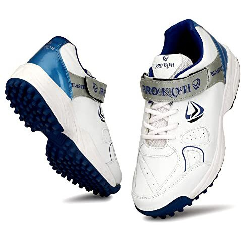 Pro Kvh Men's Cricket Spikes Shoes | Extended Plus Series With Maximum Energy Return, Upgraded For New Generation Of Cricket | Rubber Toe For Stability And Support 8Uk Blue