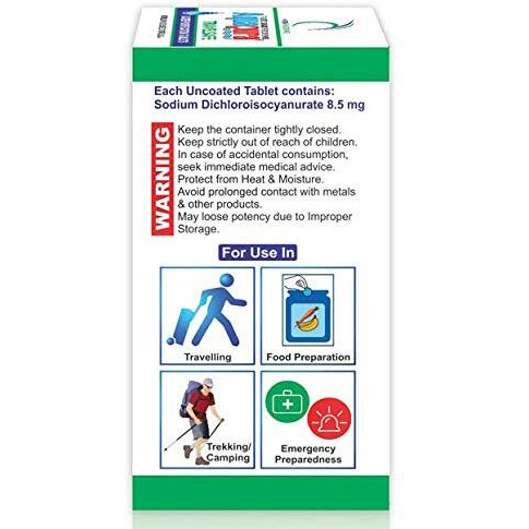 Aquapura Travelsafe Water Purification Tablets, 100 Tablets Pack, Each Tablet For 1-2 Litres Water (Water Purifiers), 3 Years Shelf Life & Warranty