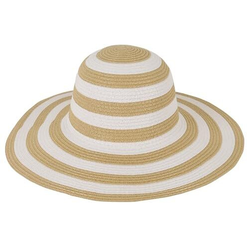 Fabseasons Polyester Chic Foldable Women's Sun Hat - Stylish Wide Brim Beach Cap For Summer Sun Protection - Packable And Versatile For Poolside Lounging Or Beach Escapes,White,1,Free Size