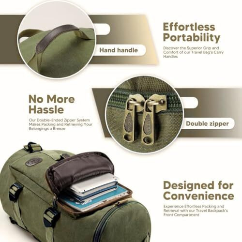 Karrier 50L Travel Duffle Gym Backpack  Water Resistant For Hiking & Cycling