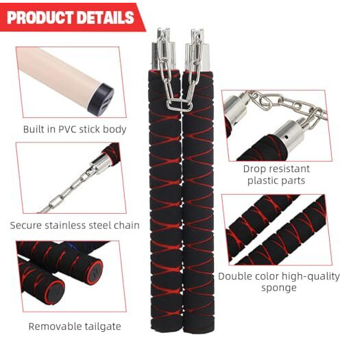 Proberos Practice Nunchucks For Kids 11 Inches, Nunchucks Karate Training, Nunchucks Safety Foam Padding, Nunchucks Practice, Nunchucks Beginners Nunchucks For Karate, Durable Pvc & Steel Core