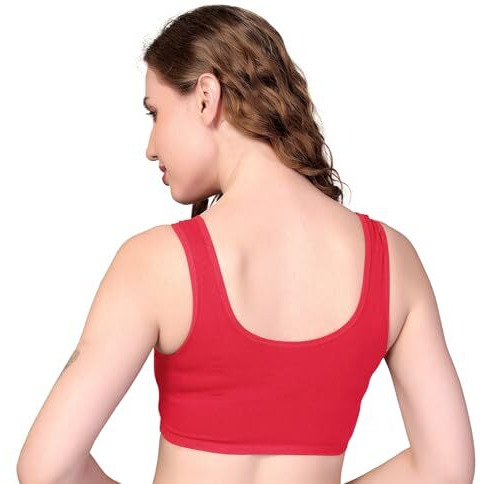 Texello Cotton Teen Solid Beginner Bras, Sports Bras, Teenager Bra For Girls/Kids Half Slip & Cropped Camisole- Pack Of 6 (Size- 13-14 Years, Multicolor)