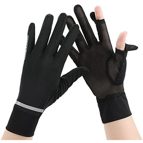 Palay Women Riding Gloves Hand Gloves For Bike, Black Hand Gloves For Sun Protection, Uv Protection Summer Cooling Mesh Breathable Gloves For Women Cycling Fishing - Upf 50+, Non-Slip, Silk
