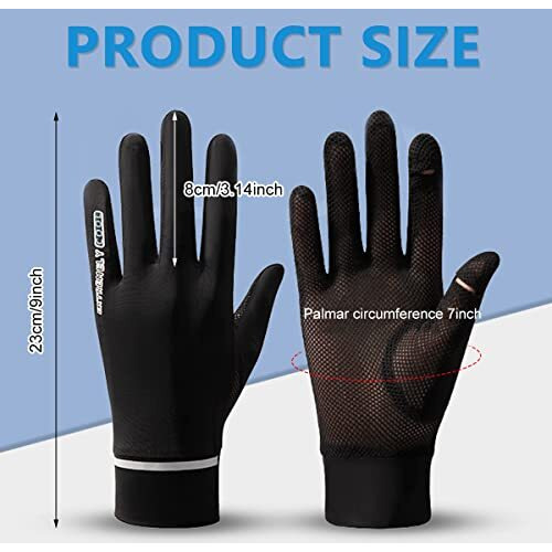 Palay Women Riding Gloves Hand Gloves For Bike, Black Hand Gloves For Sun Protection, Uv Protection Summer Cooling Mesh Breathable Gloves For Women Cycling Fishing - Upf 50+, Non-Slip, Silk