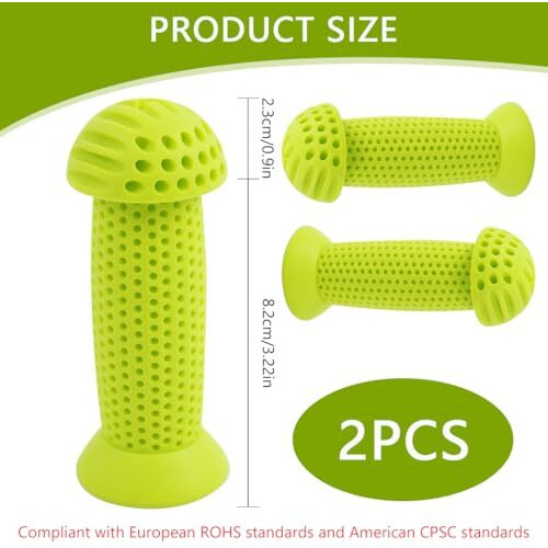 Proberos Kids Bike Handle Grip 3.9 Inches Soft Silicone Grip Sleeve Cover Porous Silicone Anti-Slip Grip Universal Children's Bicycle Grips For Scooter, Tricycle, Children's Balance Bike, Green