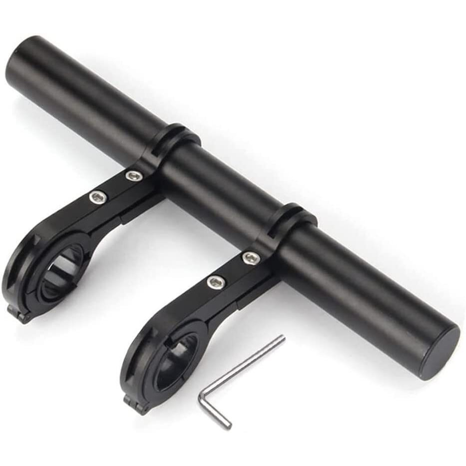 Skypearll Cycle Handle Bar Extender, Lightweight Durable Bicycle Handle Bar Extension Bracket For Holding Motorcycle E-Bike Lamp Speedometer Gps Phone Mount Holder, Cycling Accessories | Black |