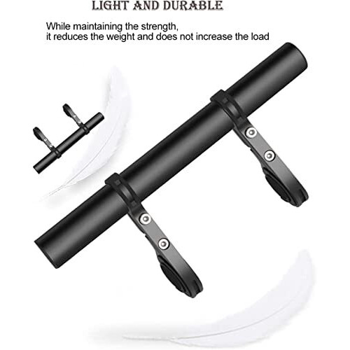 Skypearll Cycle Handle Bar Extender, Lightweight Durable Bicycle Handle Bar Extension Bracket For Holding Motorcycle E-Bike Lamp Speedometer Gps Phone Mount Holder, Cycling Accessories | Black |
