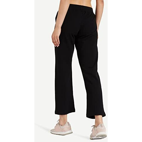 Amazon Brand - Symbol Women's Regular Mid Rise Ankle Length Straight Fit All-Season Jogger Track Pant (Ct-7 Cont_Black_Xl)