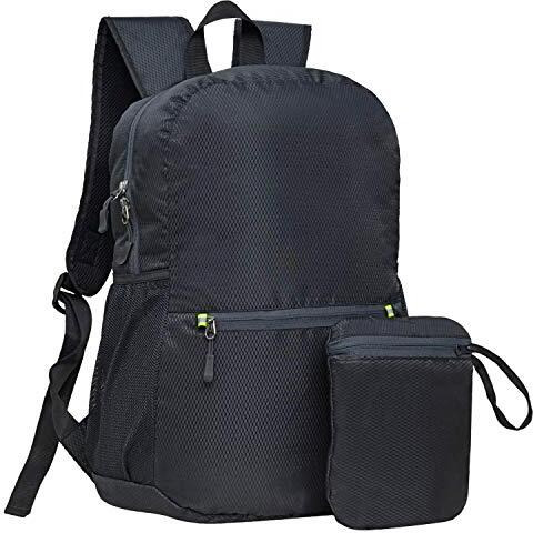 Fatmug Travel Athletic Backpack For Camping, Trekking- Foldable, Light-Weight (25 L, Black) (Medium Size)