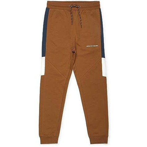 Alan Jones Clothing Boys Colorblock Joggers Track Pant (Tan_15-16 Years)
