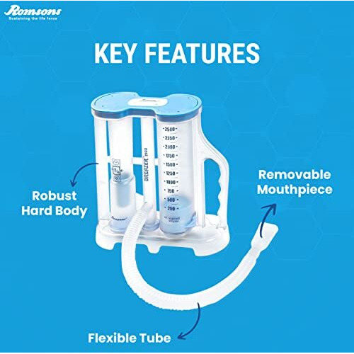 Romsons Breazer 2500 Volumetric Respiratory Exerciser 3 Ball Lung Exerciser, Hygenic, Washable Respiratory Exerciser Respirometer,Pack Of 1,Multicolor