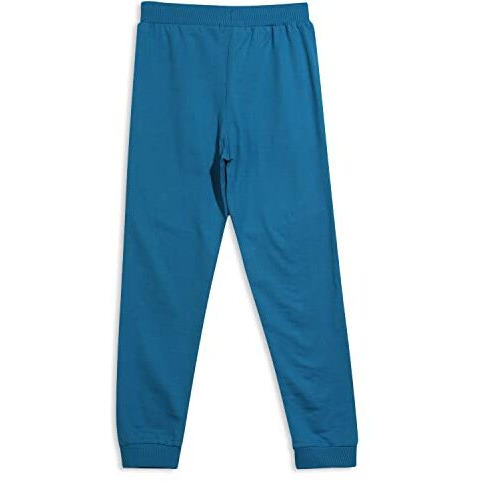 Alan Jones Clothing Boys Solid Cotton High Rise Joggers Track Pant (Blue_13-14 Years)