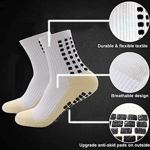 Proberos Hi-Tech Performance Athletic Socks For Men Women, Rubber Anti-Slip And Thicken Cushion Sport Socks Ankle Length Socks For Badminton Soccer Running Gym & Indoor Training