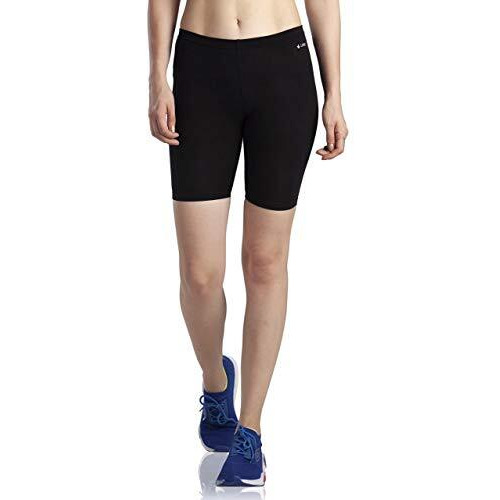 Lavos Women Under Dress Sports Cycling Shorts, Bamboo Cotton Activewear Yoga Gym Workout Anti-Bacterial Uniform, Elastic Mid Waist Shorties Tights For Womens And Girls(Xl) Black