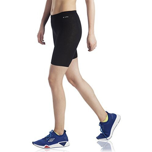 Lavos Women Under Dress Sports Cycling Shorts, Bamboo Cotton Activewear Yoga Gym Workout Anti-Bacterial Uniform, Elastic Mid Waist Shorties Tights For Womens And Girls(Xl) Black