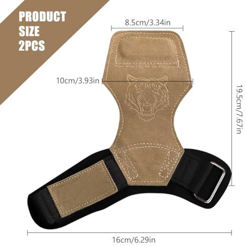 Proberos Weight Lifting Wrist Strap With Padded Support Belt, Anti-Slip Synthetic Leather Gym Straps For Weightlifting, Workout, Wrist Protection, Stronger Grip, Adjustable, Unisex Fitness Accessory