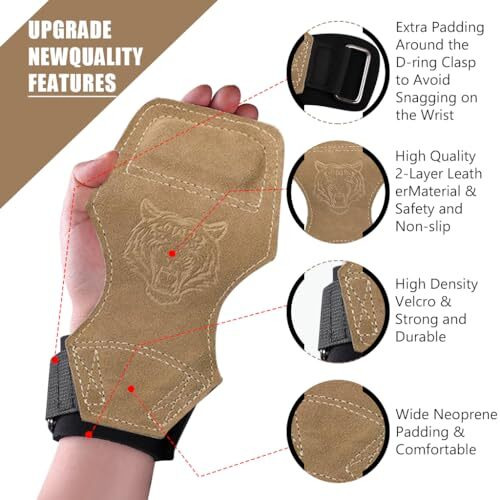 Proberos Weight Lifting Wrist Strap With Padded Support Belt, Anti-Slip Synthetic Leather Gym Straps For Weightlifting, Workout, Wrist Protection, Stronger Grip, Adjustable, Unisex Fitness Accessory