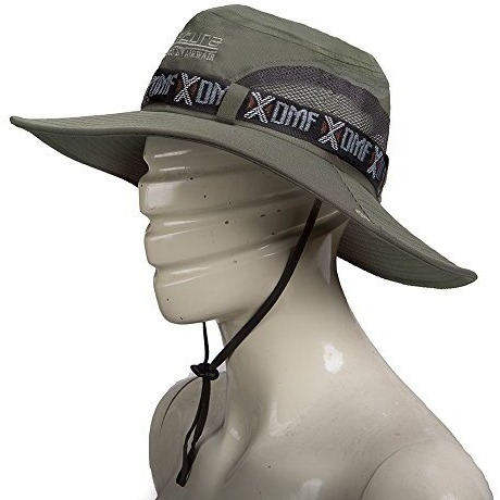 Gustave Synthetic Summer Outdoor Sun Protection Round Cap Wide Brim Summer Hat For Fishing Hiking, Camping & Outdoor Adventures With Mesh Upf 50 Protection For Men & Women Army Green, Free Size