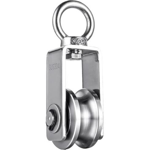 Serplex Cable Pulley Wheel 304 Stainless Steel Hoisting Pulley Wheel Smooth Bearing Cable Pulley Wheel With Loop 551Lbs High Loading Capacity Hoisting Pulley Wheel For Lifting Mechanism, Diy Crafts
