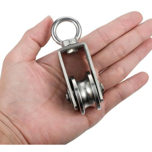 Serplex Cable Pulley Wheel 304 Stainless Steel Hoisting Pulley Wheel Smooth Bearing Cable Pulley Wheel With Loop 551Lbs High Loading Capacity Hoisting Pulley Wheel For Lifting Mechanism, Diy Crafts