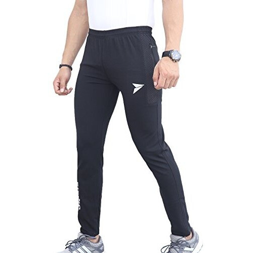 Fitinc Men's Slim Fit Polyester Track Pants (Fitdspb108M_Black_M)