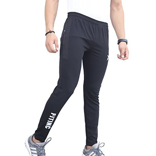 Fitinc Men's Slim Fit Polyester Track Pants (Fitdspb108M_Black_M)
