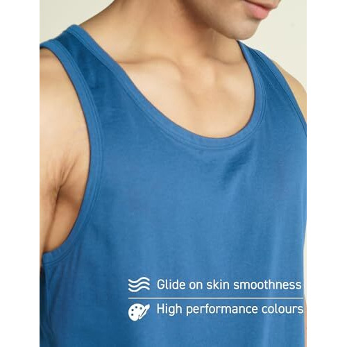 Damensch Men Neo-Cool Casual Tank Tops- Nautical Teal- Medium