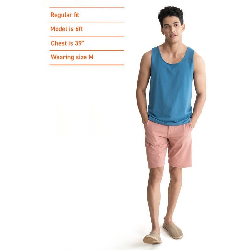 Damensch Men Neo-Cool Casual Tank Tops- Nautical Teal- Medium