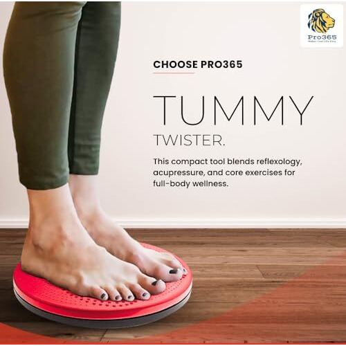 Pro365 Tummy Twister Acupressure Abs Shaper With Magnets Reflexology & Core Workout Machine For Men & Women (Red)