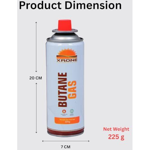 Butane Gas Can For Camping Stoves | High Pressure Flame Portable Liquefied Refill Canister | Welding Fuel To Refill Flame Lighters, Gas Torch Lighter (Pack Of 2)