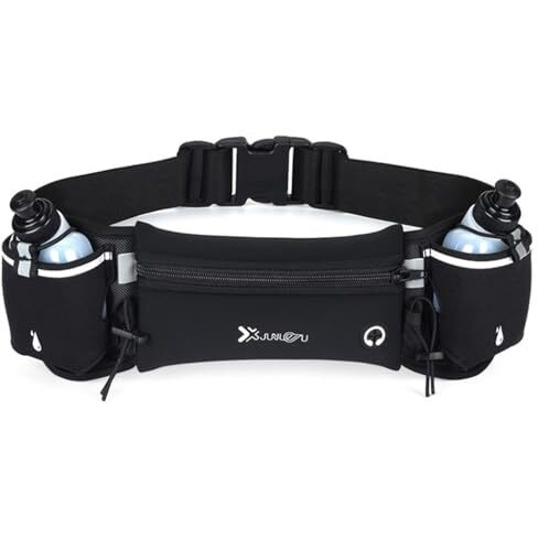 Proberos Running Belt With Dual Water Bottles, Adjustable Hydration Belt And Waist Pack For Running And Cycling, Fanny Pack Fits 7 Inches Phones, Waist Bag For Running Hiking Climbing
