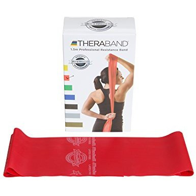 Theraband Medium Resistance Latex Free Exercise Band 6 Feet(Length) X 4 Inches(Width) Red