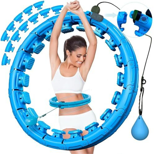 Weighted Hula Circle Hoops For Adults Weight Loss, Infinity Fitness Hoop Plus Size 52 Inch, 24 Detachable Links, Exercise Hoop Suitable For Women,Girls And Beginners (Model 3)