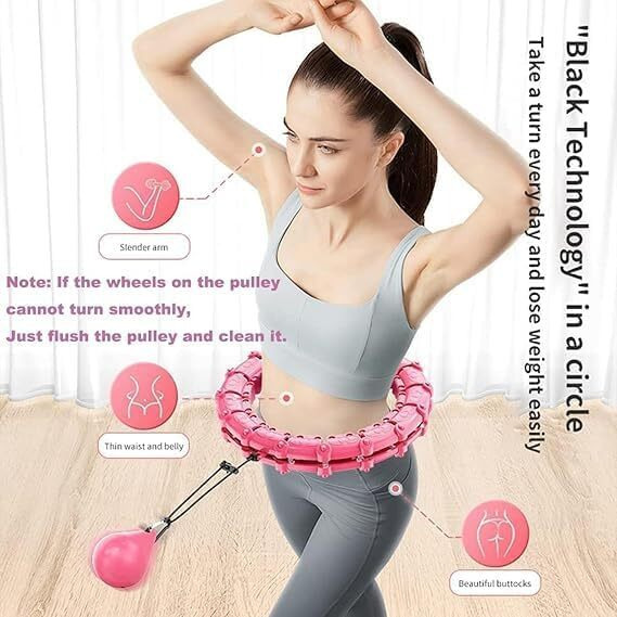 Weighted Hula Circle Hoops For Adults Weight Loss, Infinity Fitness Hoop Plus Size 52 Inch, 24 Detachable Links, Exercise Hoop Suitable For Women,Girls And Beginners (Model 3)