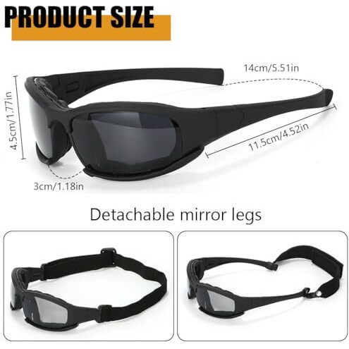 Palay Uv400 Riding Goggles, Bike Glasses For Men Cycling Goggles Sport Goggles, Motorcycle Bike Sunglasses Riding Goggles For Men With 3 Lens & Storage Bag & Wearing Strap